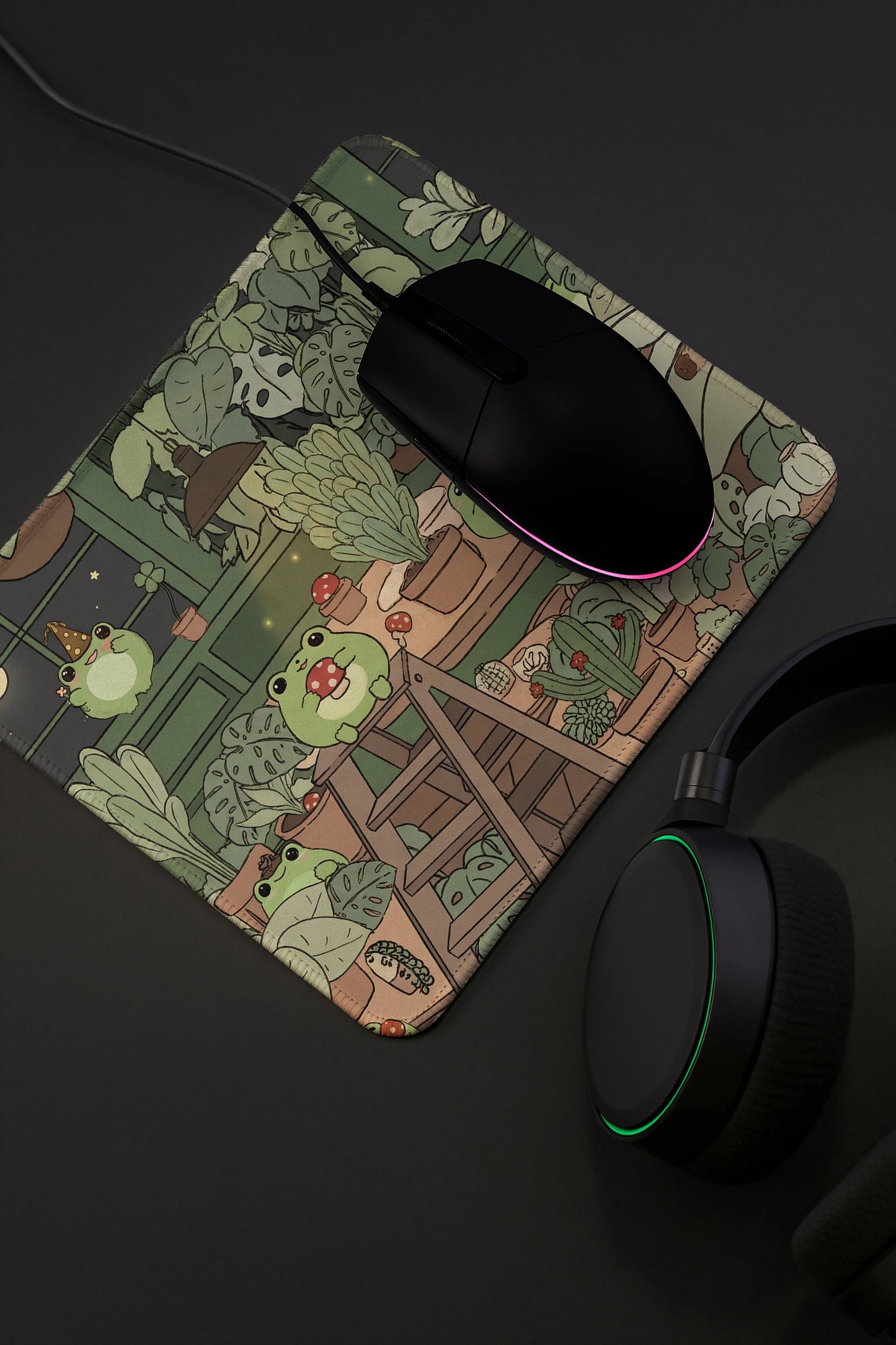 9x7 Inch Anti-Fray Mousepad for Students & Professionals | Non-Slip | Smiling cactus