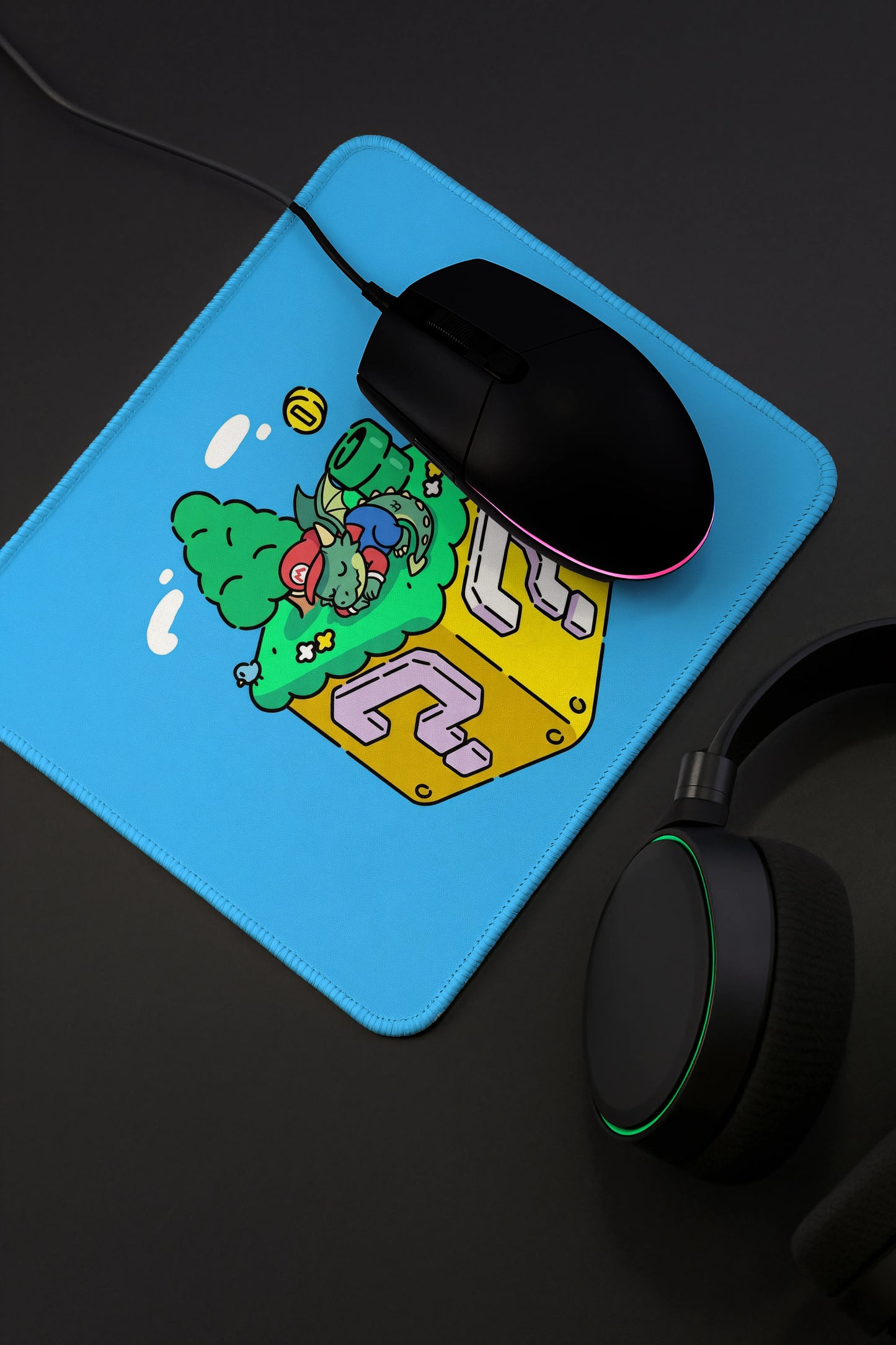 9x7 Inch Anti-Fray Mousepad for Students & Professionals | Non-Slip | Blue Dragon