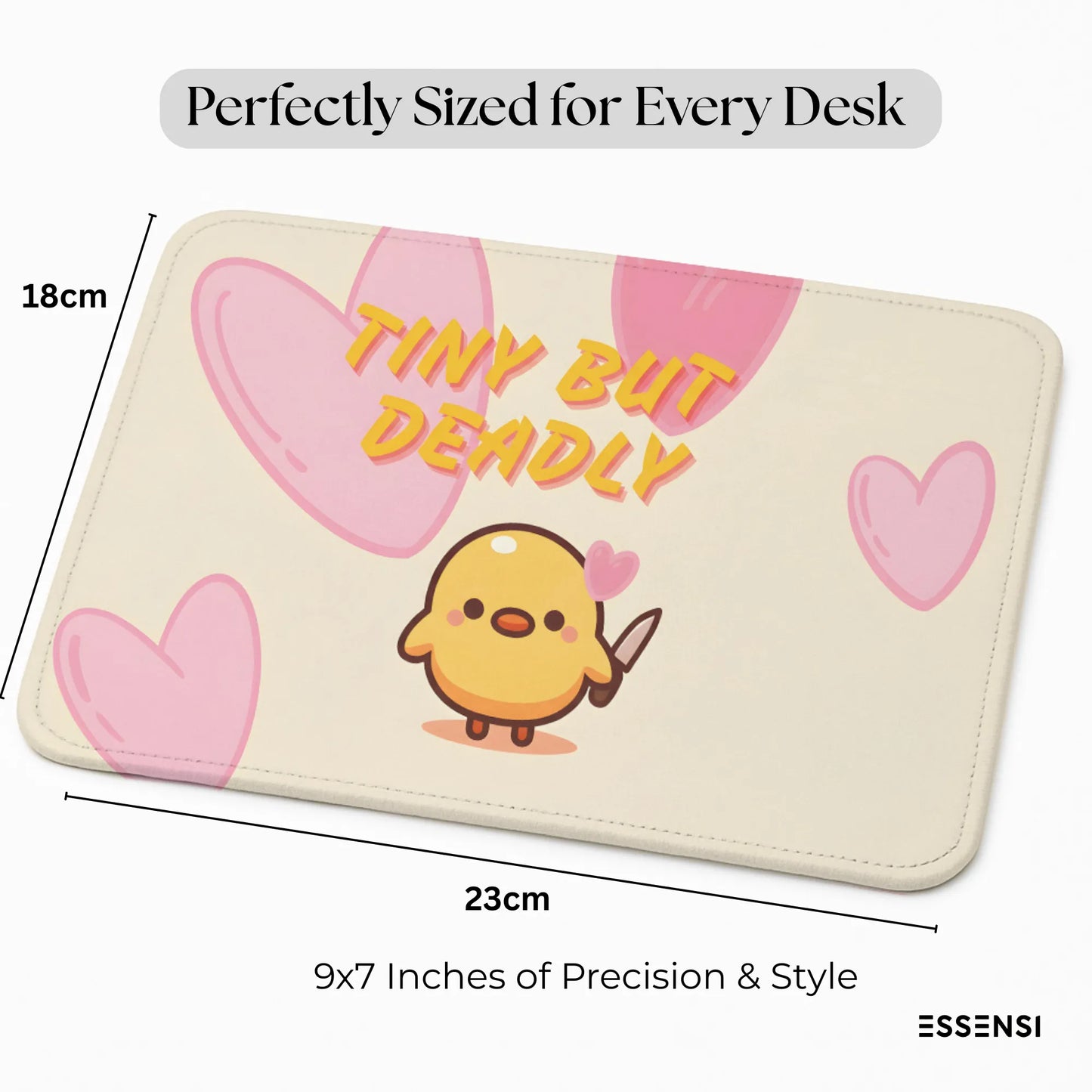 9x7 Inch Anti-Fray Mousepad for Students & Professionals | Non-Slip | tiny duck