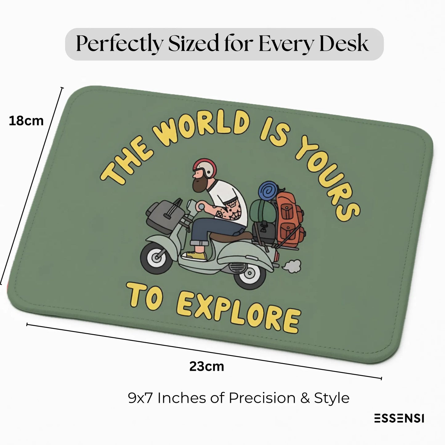 9x7 Inch Anti-Fray Mousepad for Students & Professionals | Non-Slip | Explore