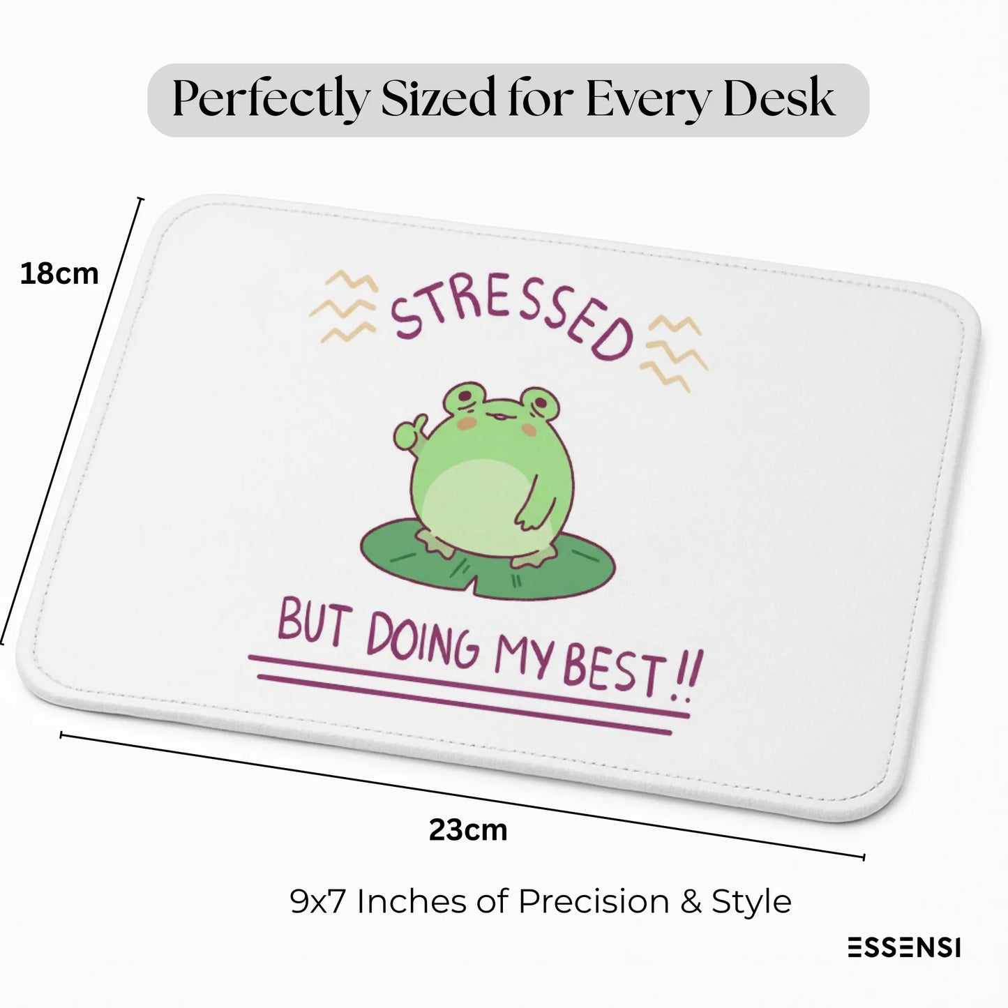 9x7 Inch Anti-Fray Mousepad for Students & Professionals | Non-Slip | Stressed