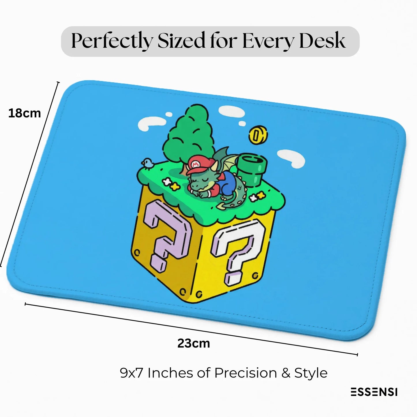 9x7 Inch Anti-Fray Mousepad for Students & Professionals | Non-Slip | Blue Dragon