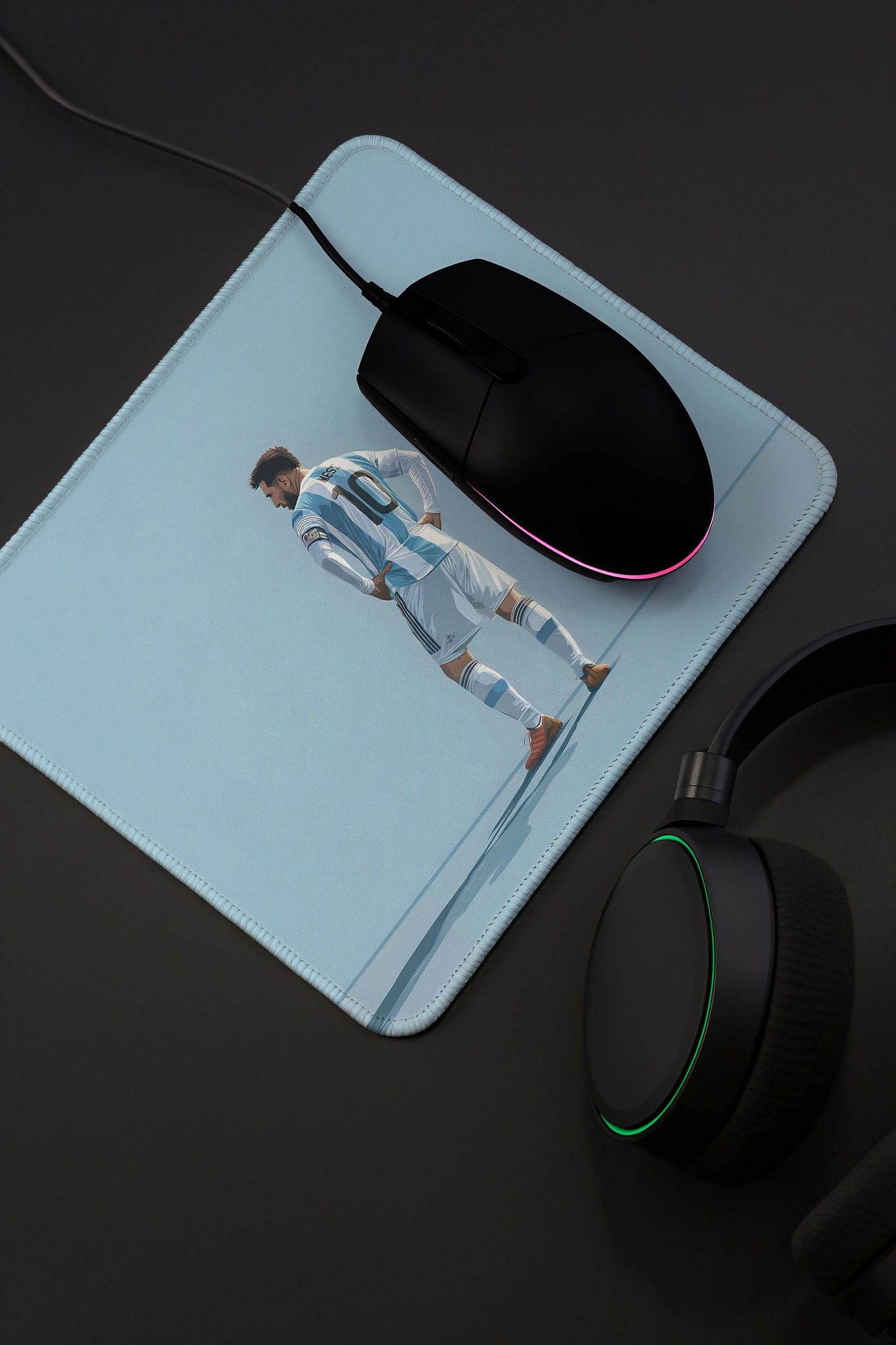 9x7 Inch Anti-Fray Mousepad for Students & Professionals | Non-Slip | messi