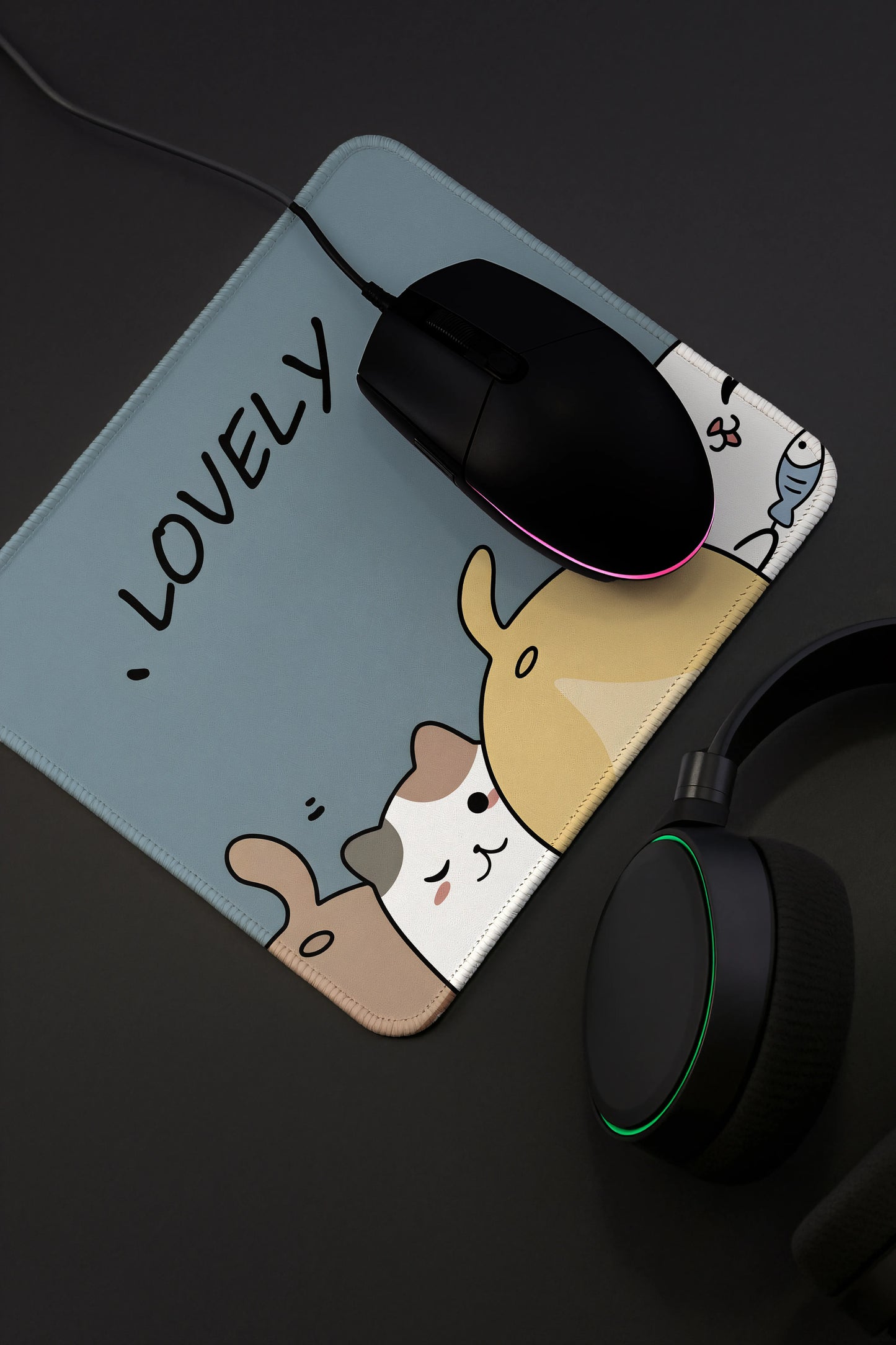 9x7 Inch Anti-Fray Mousepad for Students & Professionals | Non-Slip | Lovely Cats