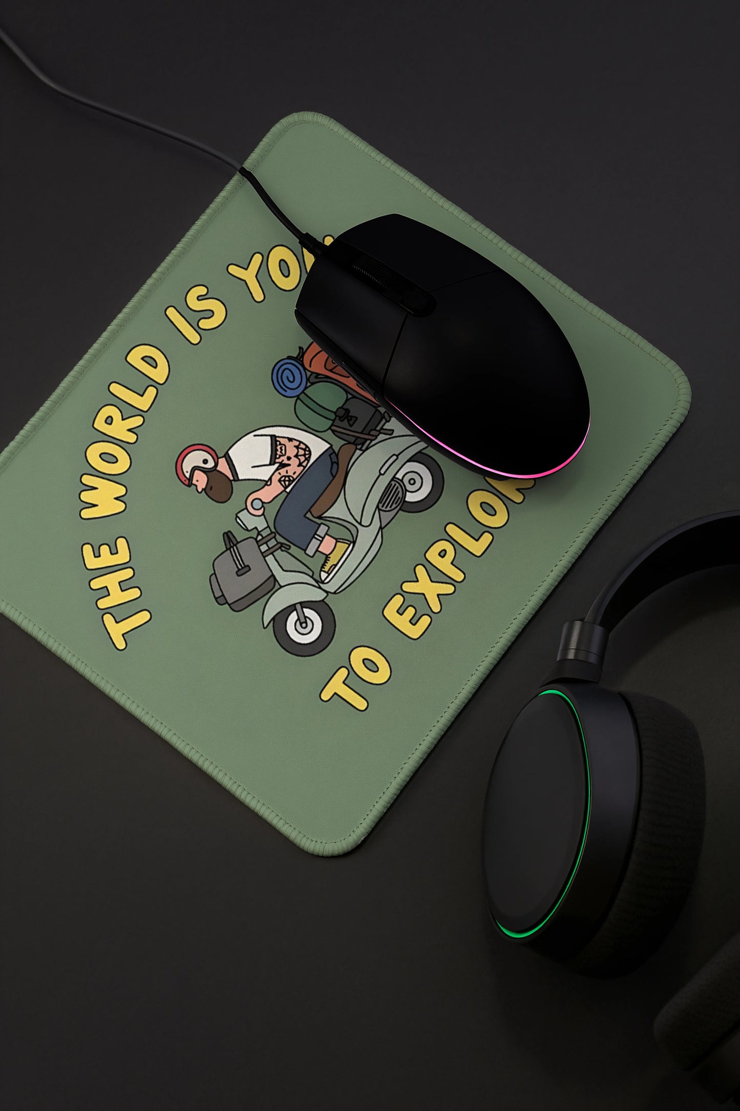 9x7 Inch Anti-Fray Mousepad for Students & Professionals | Non-Slip | Explore