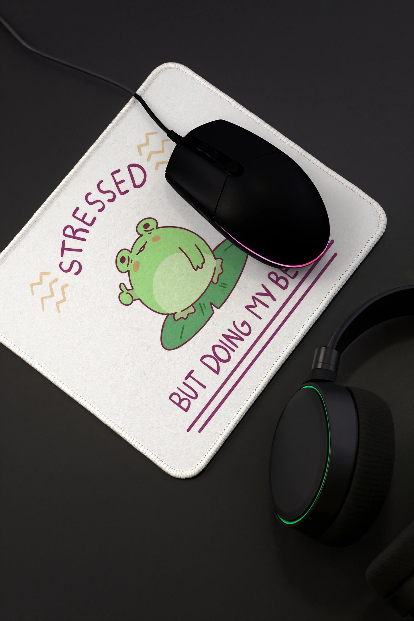 9x7 Inch Anti-Fray Mousepad for Students & Professionals | Non-Slip | Stressed