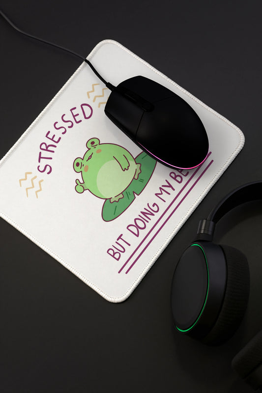 9x7 Inch Anti-Fray Mousepad for Students & Professionals | Non-Slip | Stressed