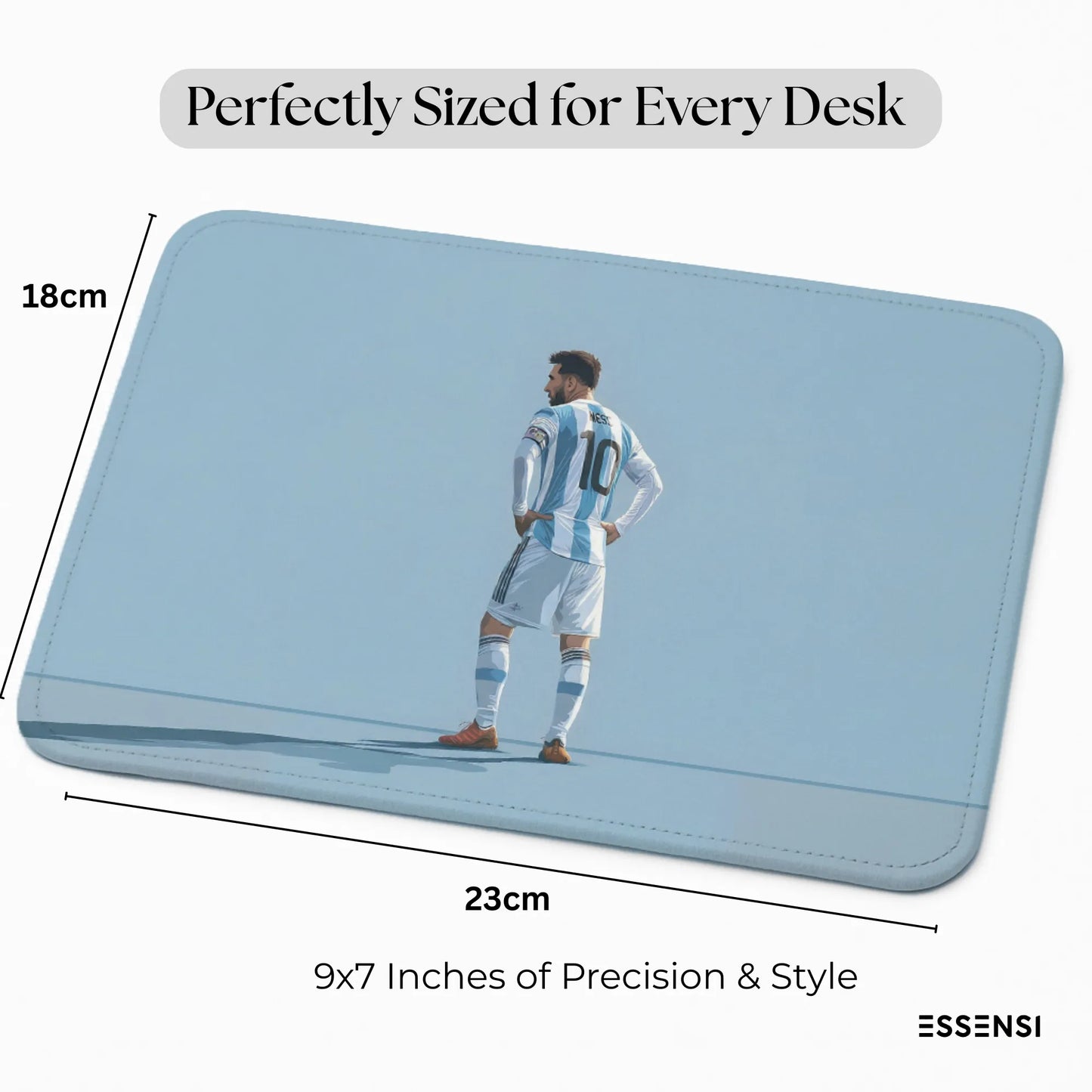 9x7 Inch Anti-Fray Mousepad for Students & Professionals | Non-Slip | messi