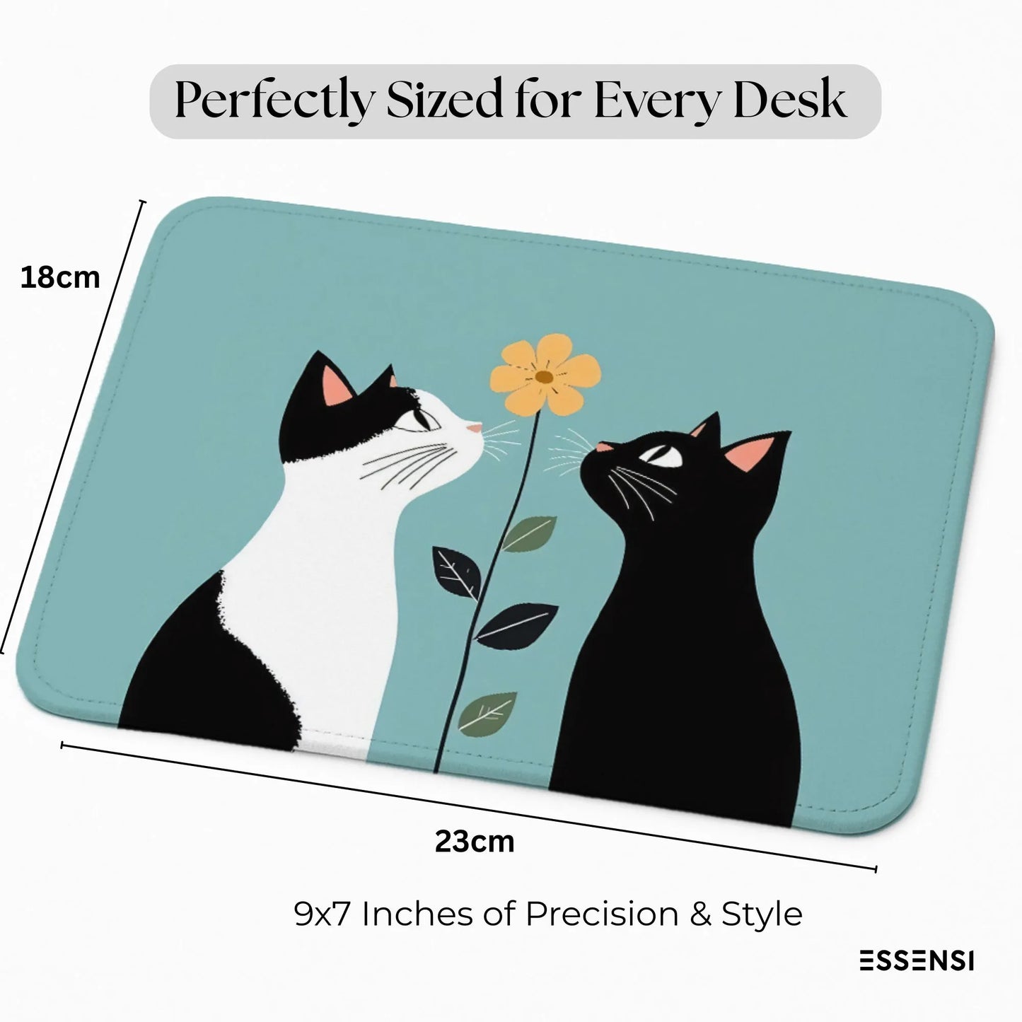 9x7 Inch Anti-Fray Mousepad for Students & Professionals | Non-Slip | Cats
