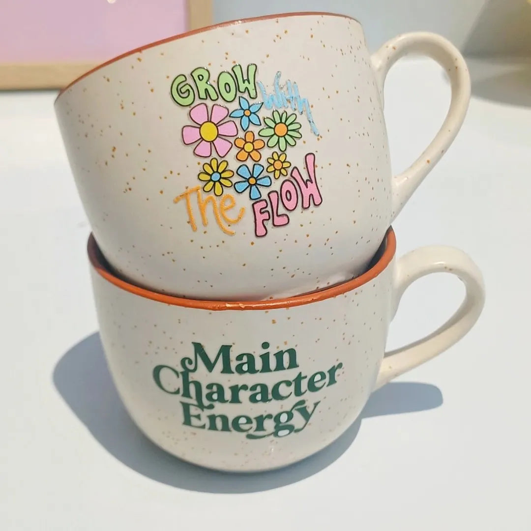Café Style Ceramic Coffee Mug 250ml | Gift for Coffee Lovers (Main Character Energy)