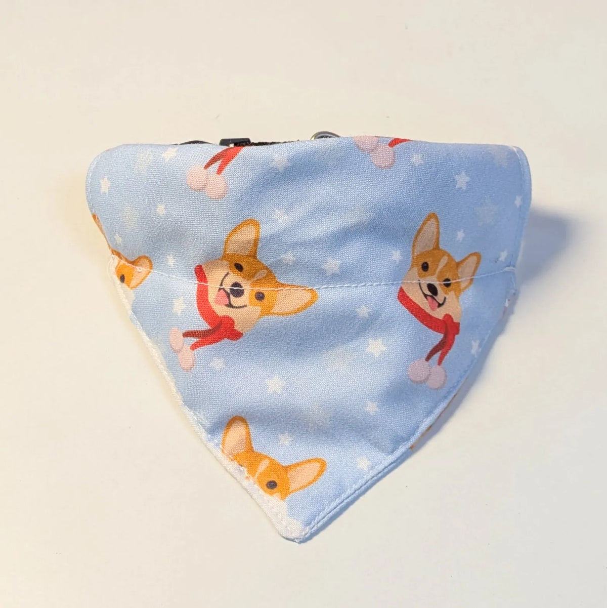 Dog & Cat Bandana with Collar, Adjustable Pet Scarf | Smiling Corgi