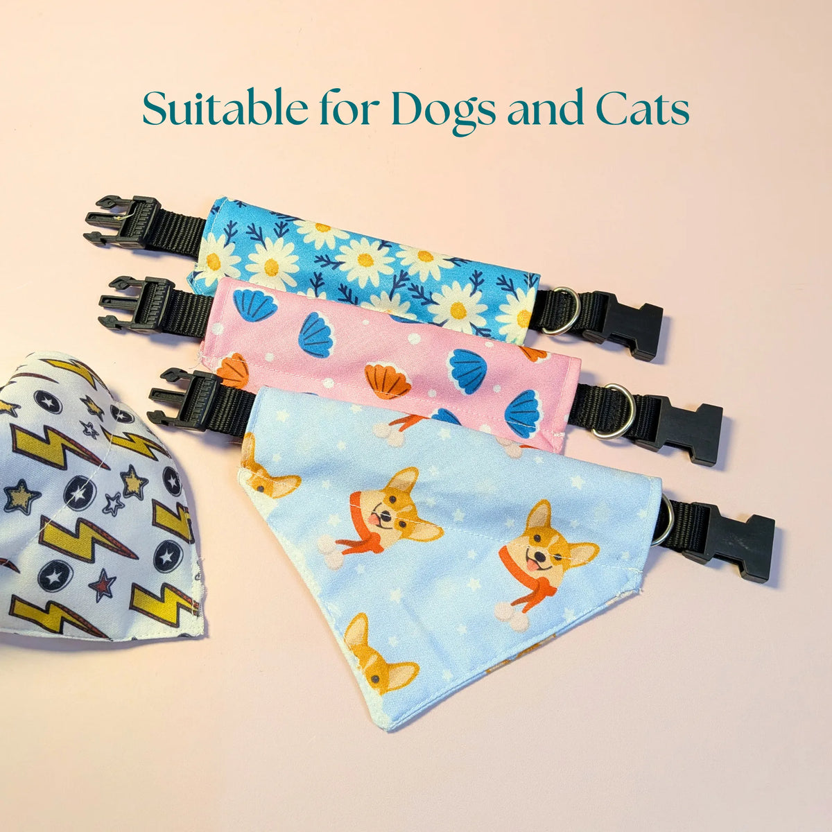 Dog & Cat Bandana with Collar, Adjustable Pet Scarf | Watermelon