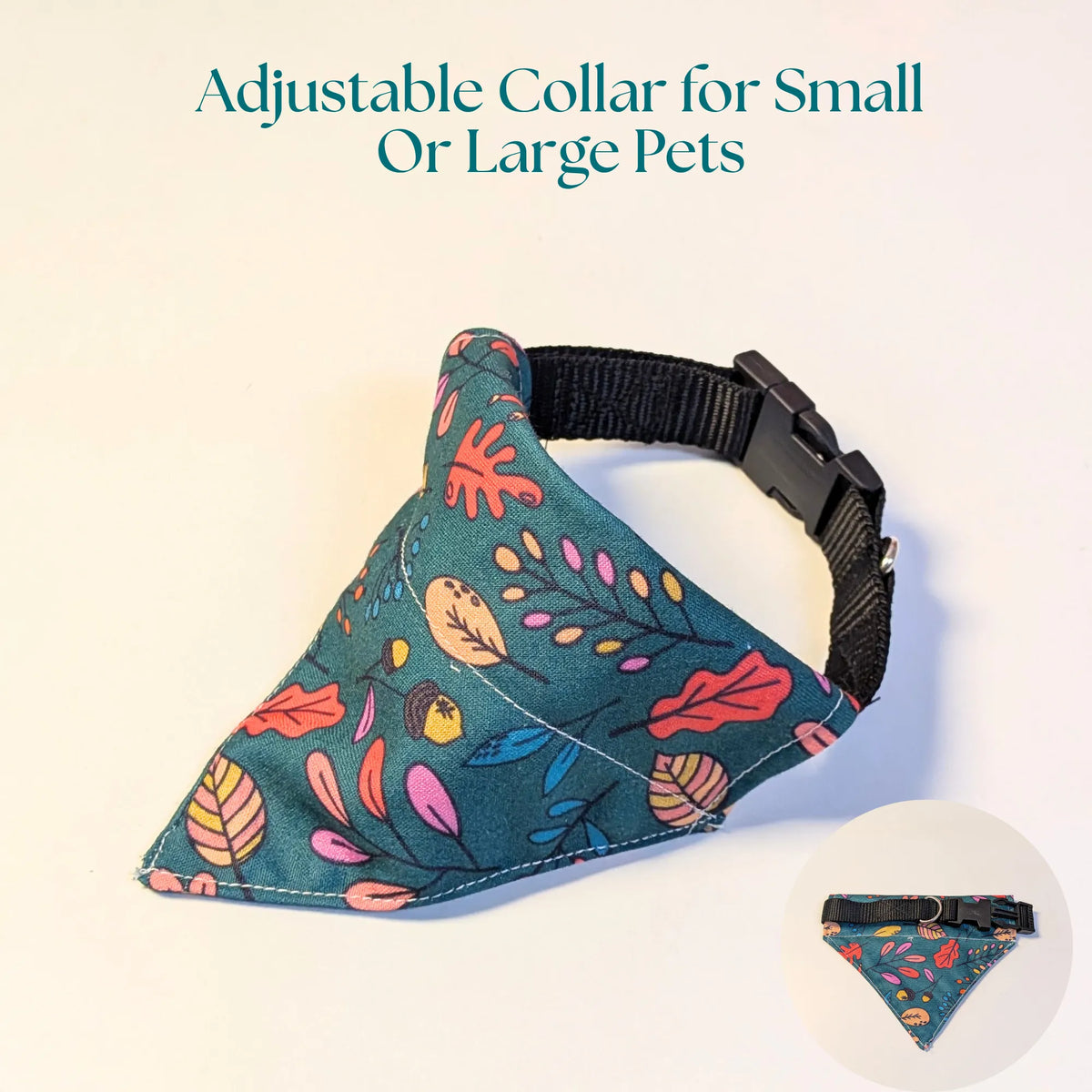 Dog & Cat Bandana with Collar, Adjustable Pet Scarf | Jungle