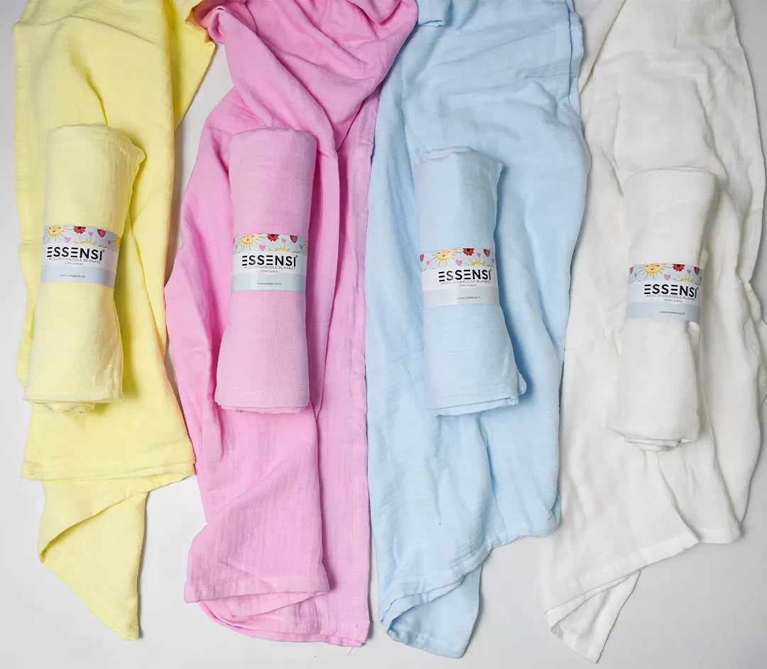 Muslin Swaddle Blankets for Babies | 2-Piece Large 100cm X 100cm | 100% Cotton