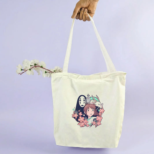 Canvas Tote Bag for Men & Women | 220 GSM Cotton, Premium Zipper, Coin Pouch (Spirited)
