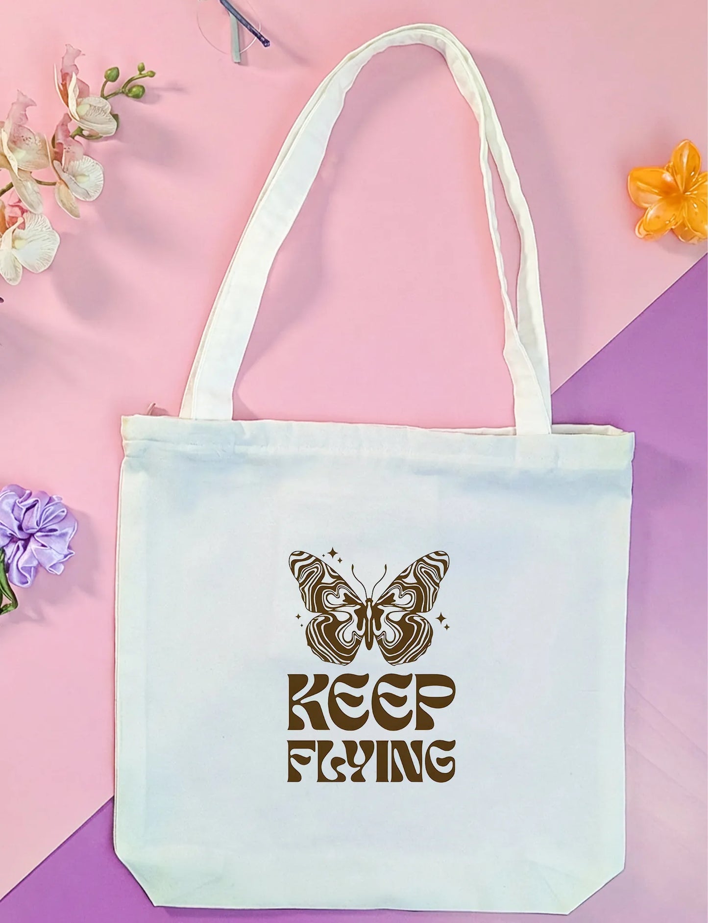 Canvas Tote Bag for Men & Women | 220 GSM Cotton, Premium Zipper, Coin Pouch (Keep Flying)