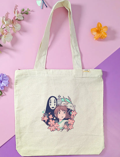 Canvas Tote Bag for Men & Women | 220 GSM Cotton, Premium Zipper, Coin Pouch (Spirited)