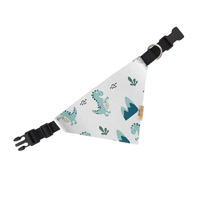 Dog & Cat Bandana with Collar, Adjustable Pet Scarf | Dino