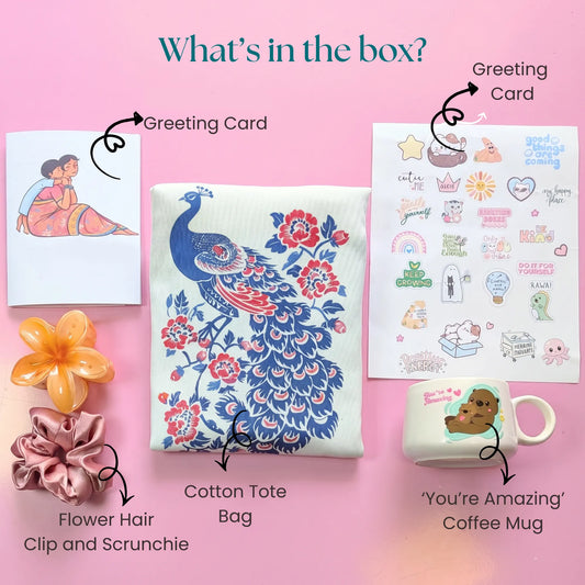Gift Hamper for Mom Combo of 6| Birthday, Self-Care & Anniversary Gift| 4 Themes(Peach)