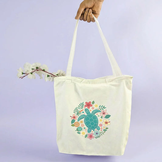 Canvas Tote Bag for Men & Women | 220 GSM Cotton, Premium Zipper, Coin Pouch| Coral