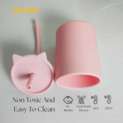 2-in-1 Silicone Sipper Cup for Babies and Toddlers, BPA-Free