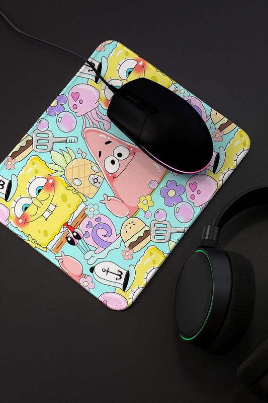 9x7 Inch Anti-Fray Mousepad for Students & Professionals | Non-Slip | Spongebob