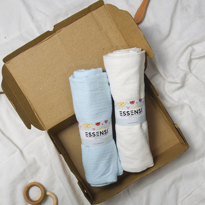 Muslin Swaddle Blankets for Babies | 2-Piece Large 100cm X 100cm | 100% Cotton