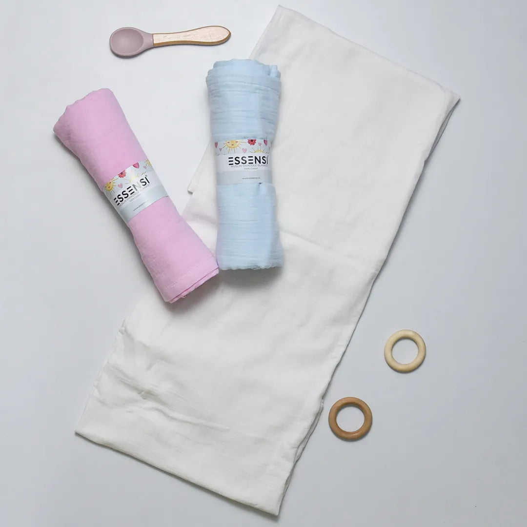 Muslin Swaddle Blankets for Babies | 2-Piece Large 100cm X 100cm | 100% Cotton