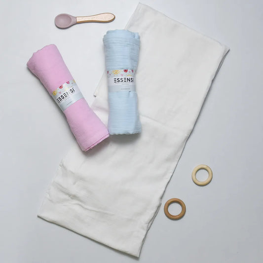 Muslin Swaddle Blankets for Babies | 2-Piece Large 100cm X 100cm | 100% Cotton
