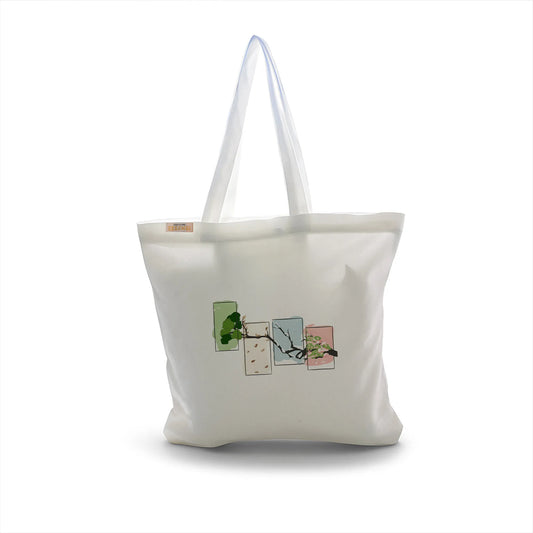 Canvas Tote Bag for Men & Women | 220 GSM Cotton, Premium Zipper, Coin Pouch (Seasons)