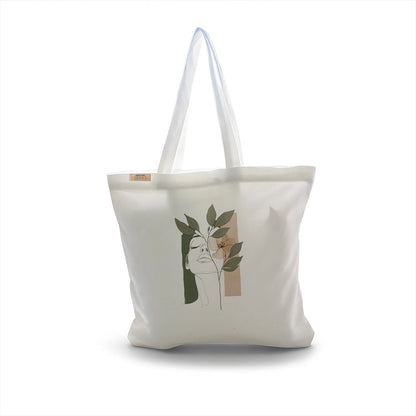 Canvas Tote Bag for Men & Women | 220 GSM Cotton, Premium Zipper, Coin Pouch (Face)