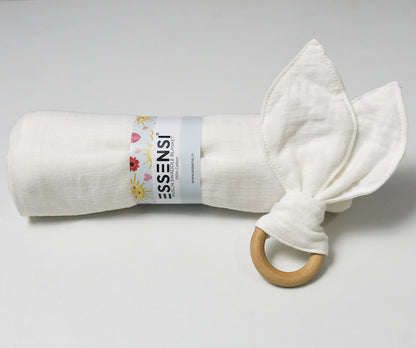 Muslin Swaddle Blankets for Babies | 2-Piece Large 100cm X 100cm | 100% Cotton