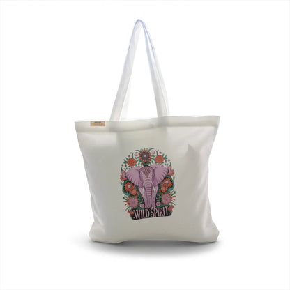 Canvas Tote Bag for Men & Women | 220 GSM Cotton, Premium Zipper, Coin Pouch| Wild Spirit