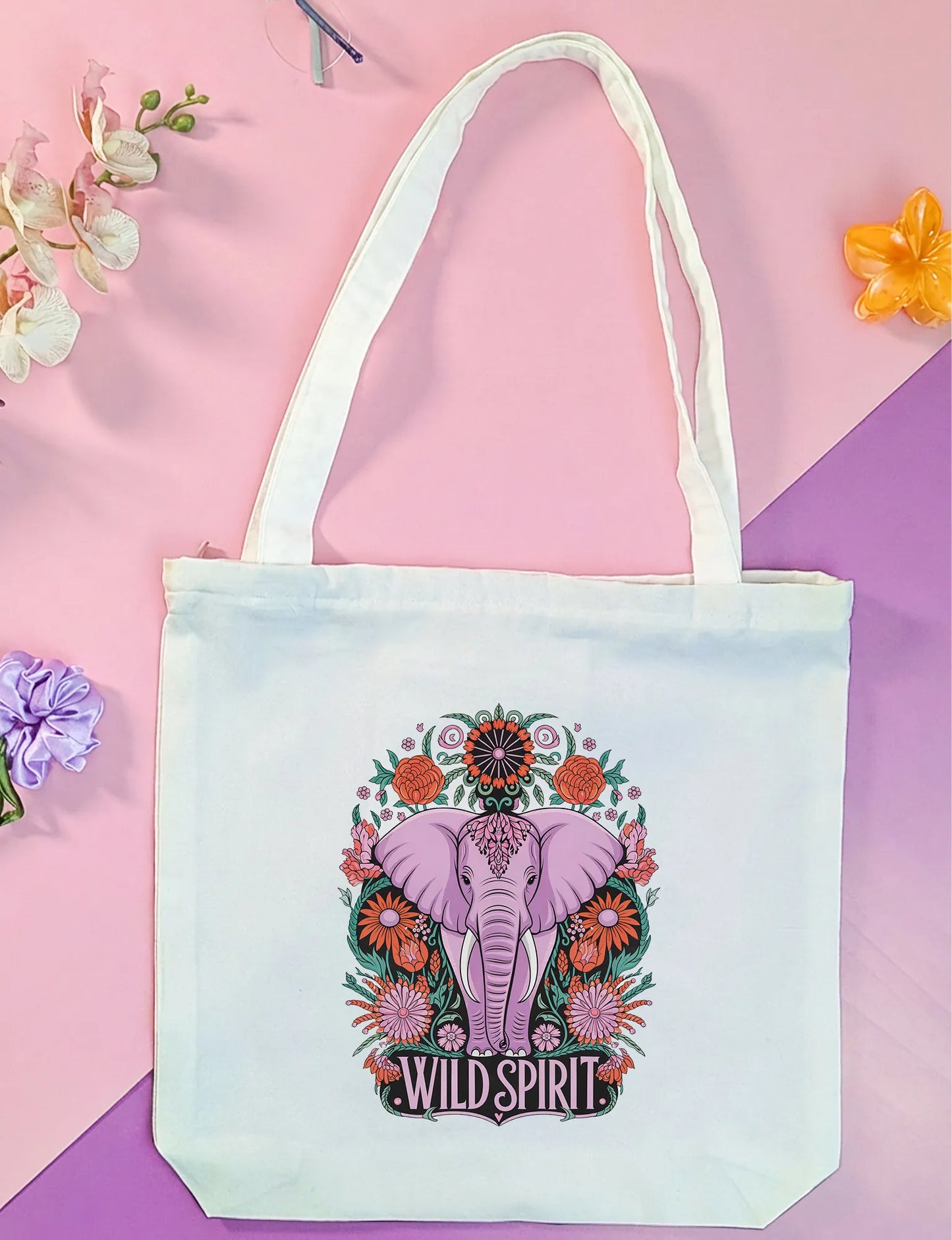 Canvas Tote Bag for Men & Women | 220 GSM Cotton, Premium Zipper, Coin Pouch| Wild Spirit
